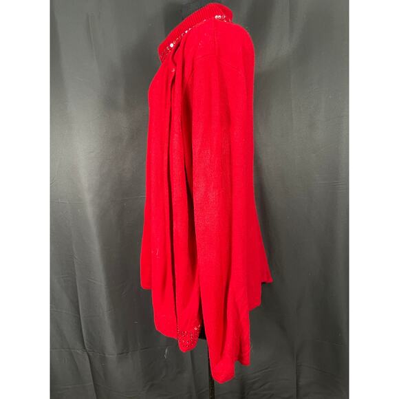Vintage Red Sweater Set, Sequence, Plus Size 3X Maggie McNaughton, Turtle Neck - Picture 6 of 9
